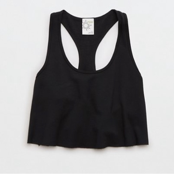 aerie Tops - AERIE OFFLINE OTT Crop Tank in Charcoal XL